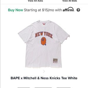 Bape x Mitchell and Ness Knicks Tee